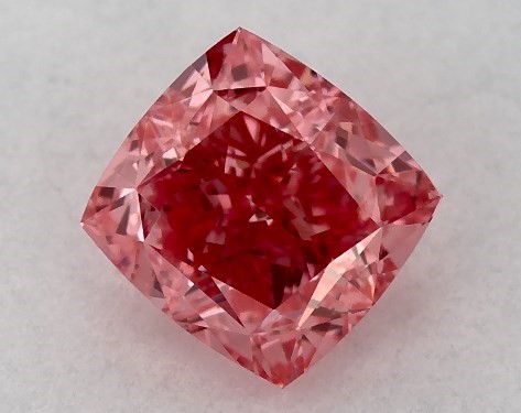 IGI 0.48 Carat Fancy Vivid Pink-VVS2 Cushion Modified Cut Lab-Grown Diamond